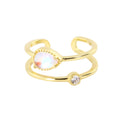 Delicate 14k Gold Plated Jewelry Anillos De Moda 925 Sterling Silver Jewelry Moonstone Ring