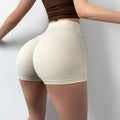 Women's Solid High Waist Workout Shorts Breathable Quick Dry Seamless Butt Lifting Scrunch for Running Gym Yoga Fitness Active