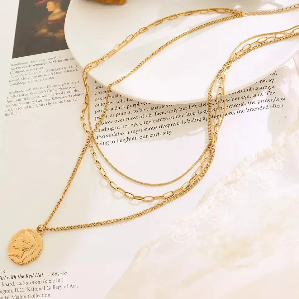Multi Layered Wearing Female Christmas Necklace Clavicle Chain