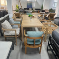 Nordic Modern Outdoor Teak Dining Table Chairs for Villa Courtyard or Outdoor Terrace for Traditional Living Room or Bedroom