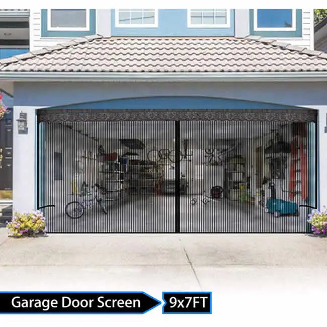 Customized Size Modern Style Fire-Proof Durable Anti-Mosquito Bug Garage Door Curtain Net Hands-Free Magnetic Closure for Hotels