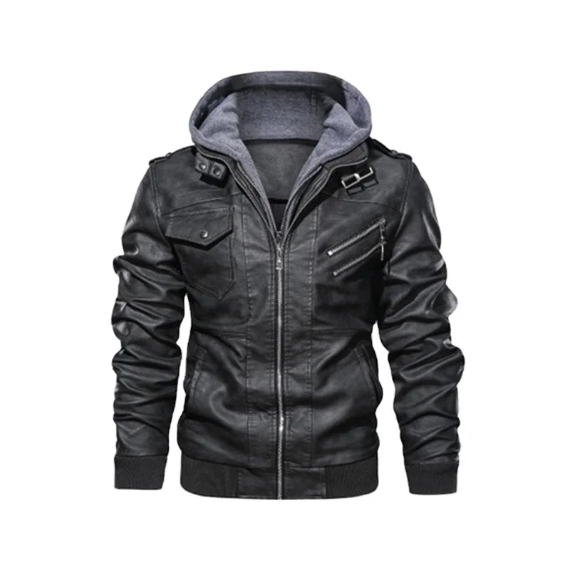 2026 Men's Fashionable Embossed Worsted Fabric DFJ Brand New Year's Hooded Long Overcoat Slim Zipper Waterproof Leopard Loose