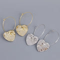 Simple Design 925 Sterling Silver 18k Gold Plating Irregular Bump Heart Drop Earrings for Women