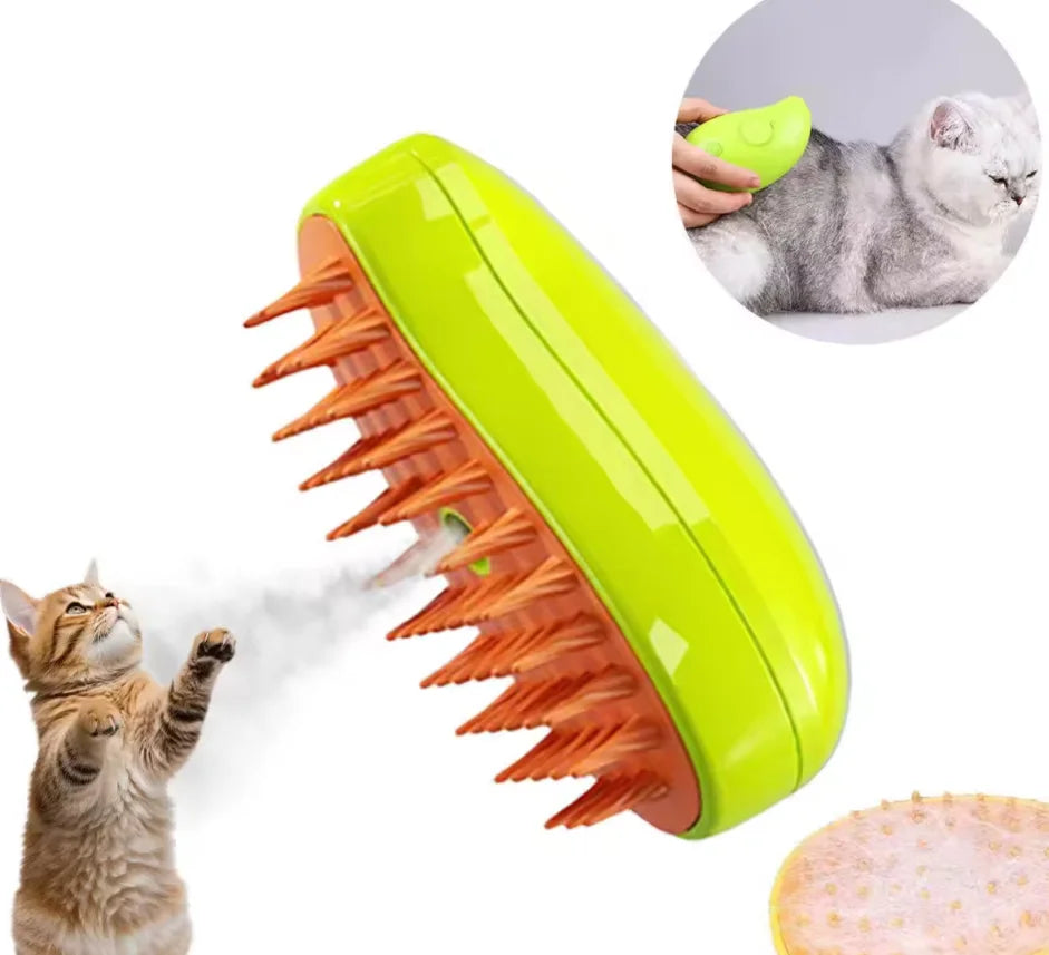 3 in 1 Pet Brushes Self Cleaning Cat Steam Brush Hair Removing USB Rechargeable Cat Spray Steamy Brush