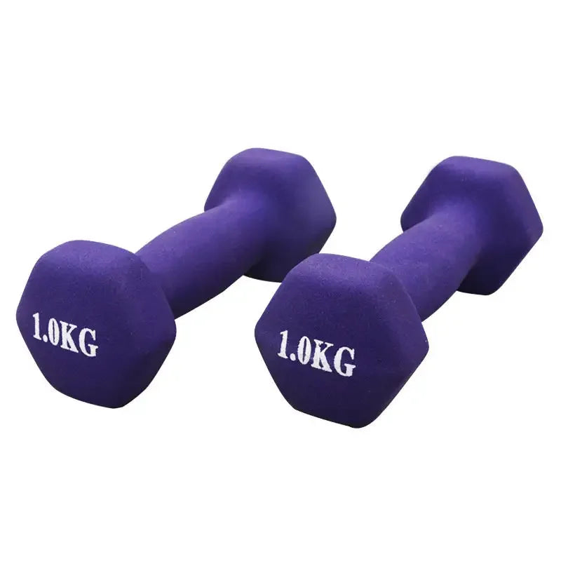 Gym Commercial Frosted Dumbbells Ladies Colored Cast Iron Frosted Hexagonal Plastic Dipped Dumbbells