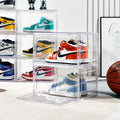 Manufacturer Organizer Stackable Plastic Clear Storage Containers Large Custom Shoe Box With Logo Magnetic Custom Sneaker Box