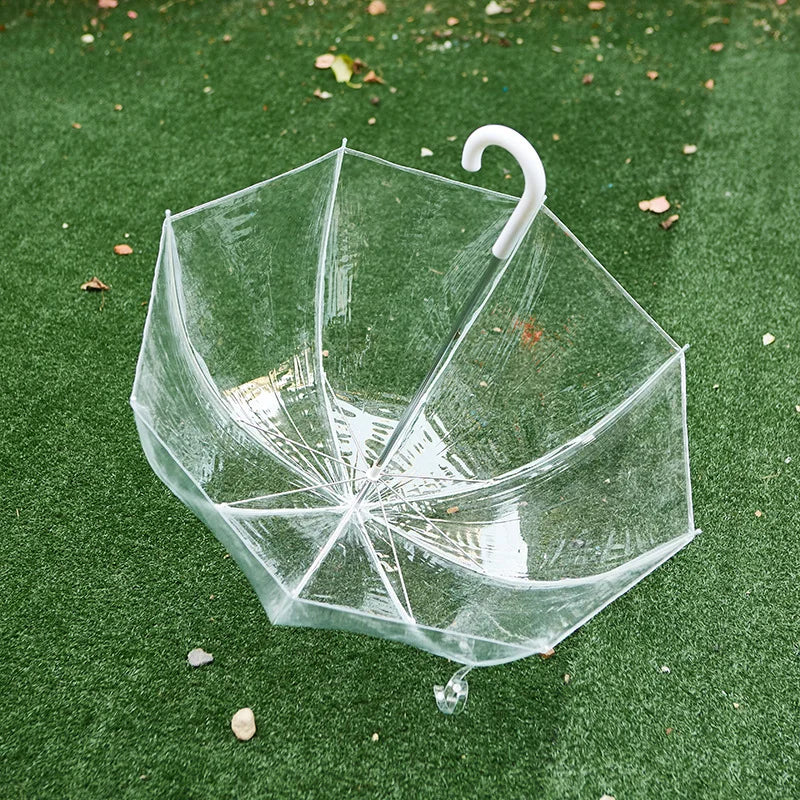 China Factory Wholesale Custom Promo Windproof Logo Clear Bubble Transparent Women's Big Clear Dome POE Umbrella for Rain