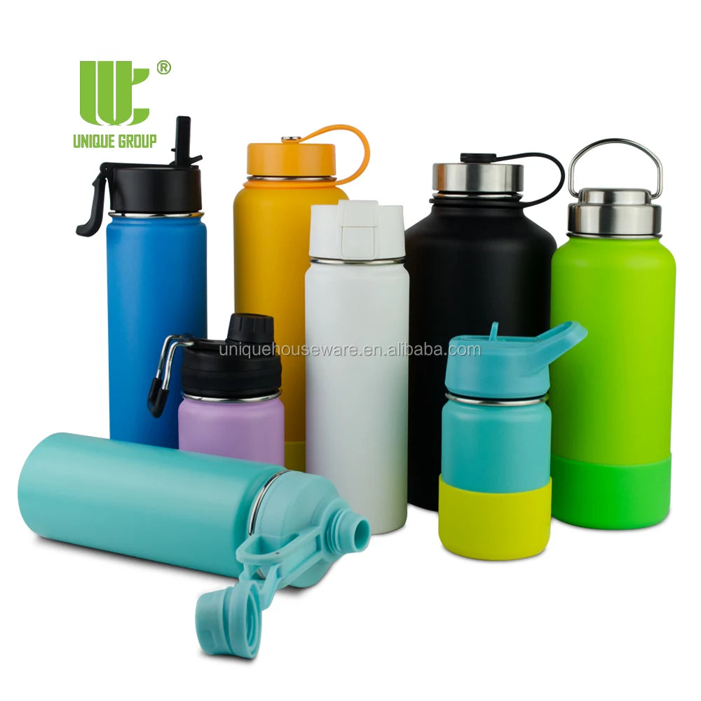 UUnique Group Double Wall Stainless Steel Sports Bottle Vacuum Insulated Hydration Flask for Outdoor Travel Gym Hiking