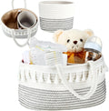 Set of 2 Diaper Caddy Organizer and Nursery Storage BasketsPortable Baby Changing Basket with Handles Baby Shower Gifts Newborn