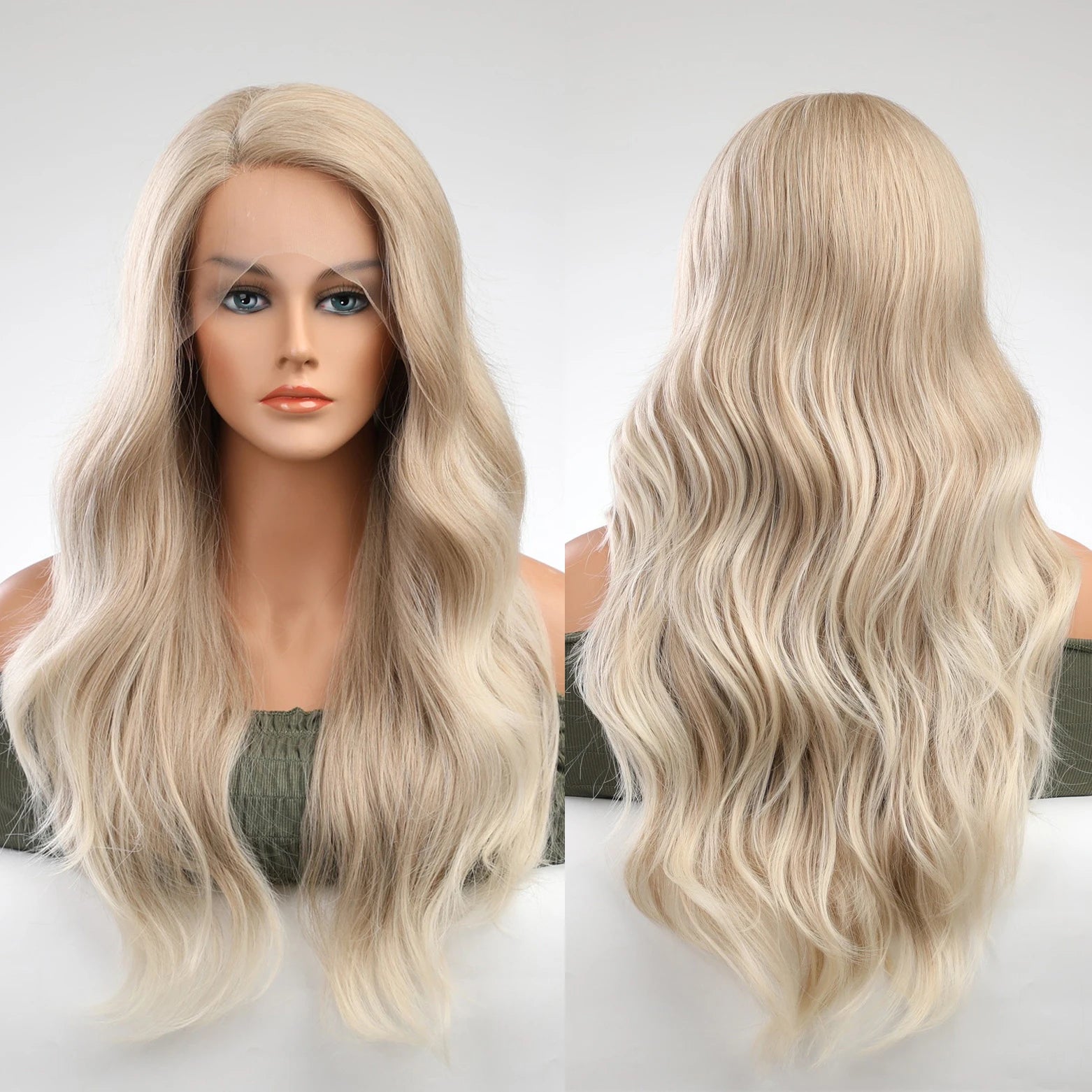 Factory Fast Delivery 13x1x5 lace wig straight hair piece light blonde female lace wig side part top chemical fiber no flame