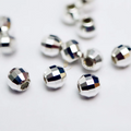 GP Mirror Faceted Sterling Silver Beads Diamond Cut Spacers Beads Multi-Cut Diamond Cuts Spacer Beads S925 Sterling Silver