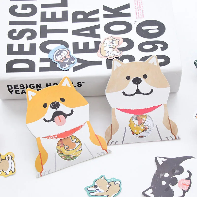 2023 Newest Lovely Shiba Inu Akita Dog Car Stickers DIY Diary Scrapbook Cartoon Sticker Sheets Animals Stickers & Decals