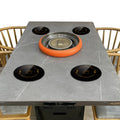 Custom Design Commercial Smokeless Korean Bbq Table Stone Marble Barbecue Hot Pot Restaurant Table