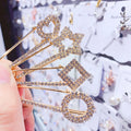 Fashion Gold Crystal Brooch Pins Set for Women Sparkly Rhinestone Heart Star Safety Pin Brooches for Scarf Coat Decoration