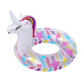 New Design Swim Tube with Sequins Inside Glitter unicorn Swim Ring