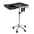Beauty Salon Hair Extension Tool Tray Cart Wig Trolley 5-Wheel Rolling Cart with Plastic and Metal for Home Use