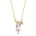 18K Gold Plated Trendy Zircon Pendant Choker 925 Silver Necklace with Crystal Pendant for Gift Occasions
