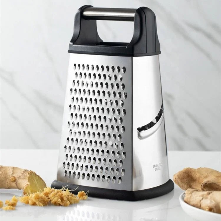 9 Inch 4 Sided Stainless Steel Box Vegetable Grater with Storage Container