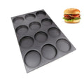 Commercial Grade Factory Price Customized Nonstick 5 Inch 12 Indents Round Baking Pan Hamburger Grill Aluminum Bun Pan Bakeware