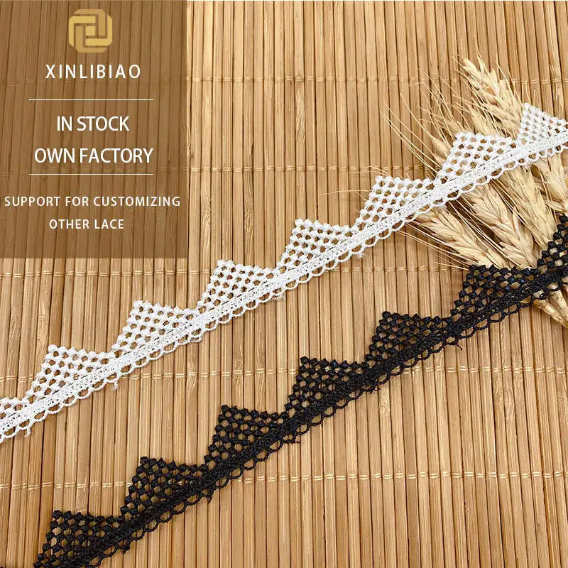 One Side Water Soluble Polyester Lace Trim for Shoe & Bag Sewing Barcode Triangle Accessories