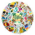 50Pcs Summer Holiday Hawaii Beach Surf Sticker Label for Girl Student Notebook Diary Phone Diy Luggage Laptop Stickers