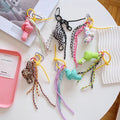 Fashionable Girls' Personalized Canvas Backpack Pendant Twisted Knot Keychain New Style Classic Metal Mobile Phone Accessories