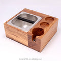 51mm /58mm Wooden Base Anti-Rust Durable Coffee Dump Bin Coffee Distributor Tamping  Knock Box