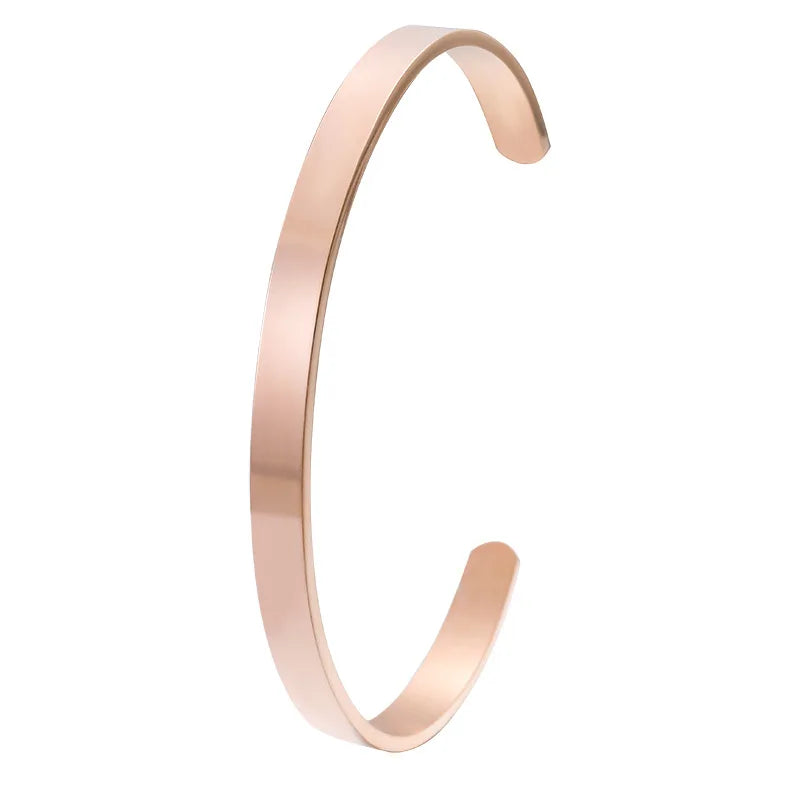 316L Stainless Steel Engraved Women Cuff Bracelet Customized Inspirational Jewelry Plain Metal Open Men Silver Blank Bangle