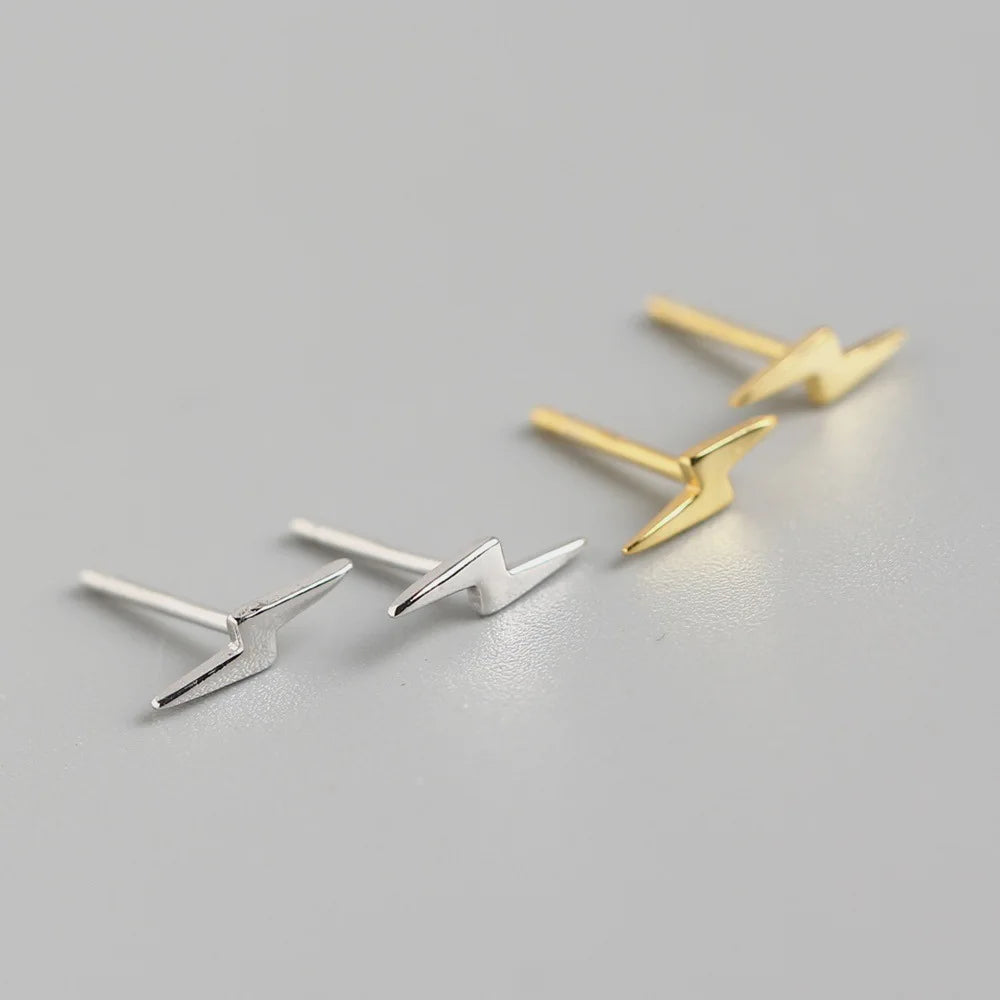 925 Sterling Silver Black and Silver Thunder Silver Earrings Women Men Stud Earring Supplier