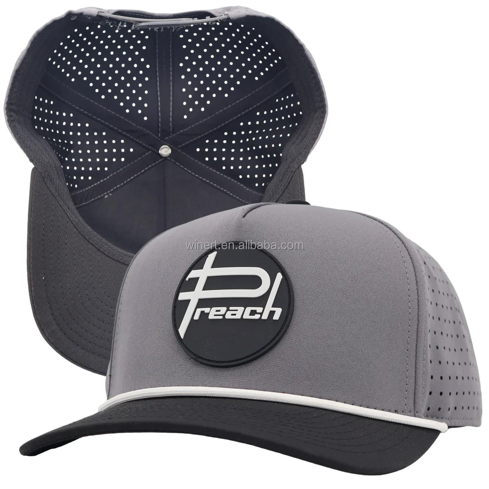 OEM Wholesale Performance Waterproof Laser Perforated 5 Panel Golf Cap Quick Dry Lightweight Custom Logo for Golf Course Daily