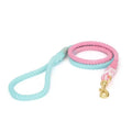 Eco-Friendly 100% Cotton No Pull Dog Harness with Print Lace Decoration Rainbow Colors 1.5m Rope Traction Rope and Leash Set