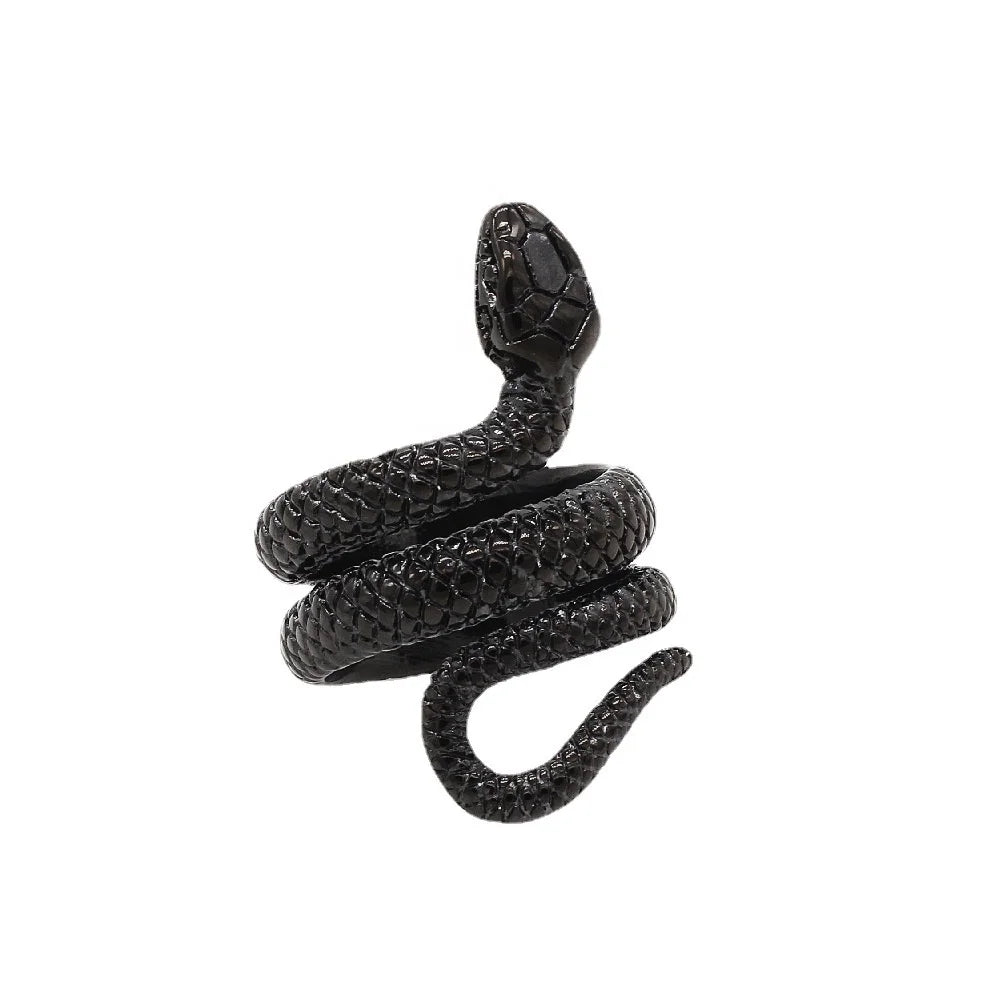 Wholesale New Classic Retro Personality Python Titanium Steel Ring Men and Women's Stainless Steel Jewelry for Engagement Party
