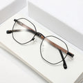 New Fashion Style Custom Anti- Blue Light Glasses Wood Temples Metal Eyeglasses Optical Frames Clear Lens Women Reading Glasses
