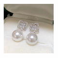 E2080 11-12mm DIY Natural Freshwater Pearl Charm Earrings Mounting Accessory 925 Sterling Silver Gold Plated  Jewelry for Women