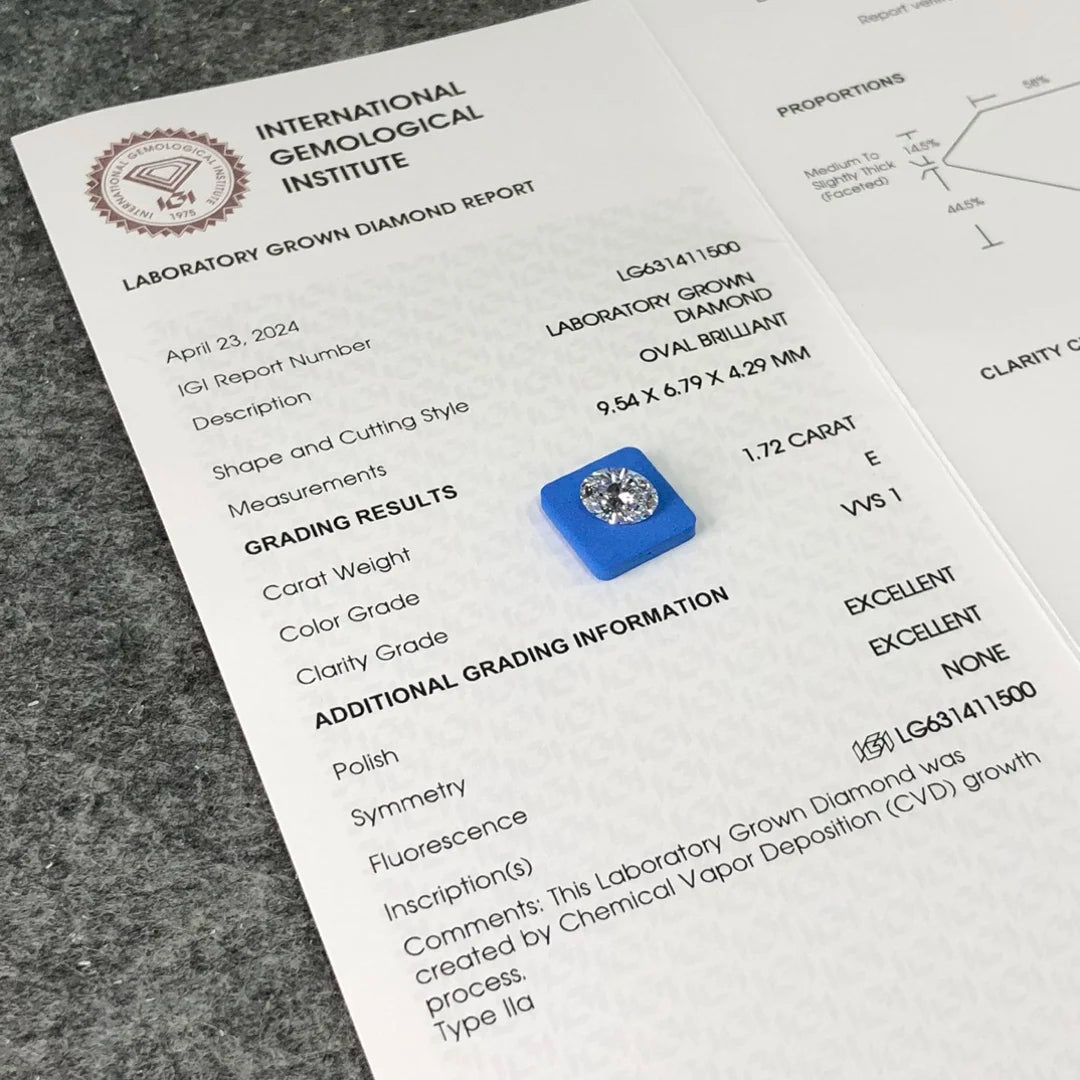 IGI Certified 1.72ct E VVS1 Wholesale Lab Created Diamond CVD Lab Grown Diamond