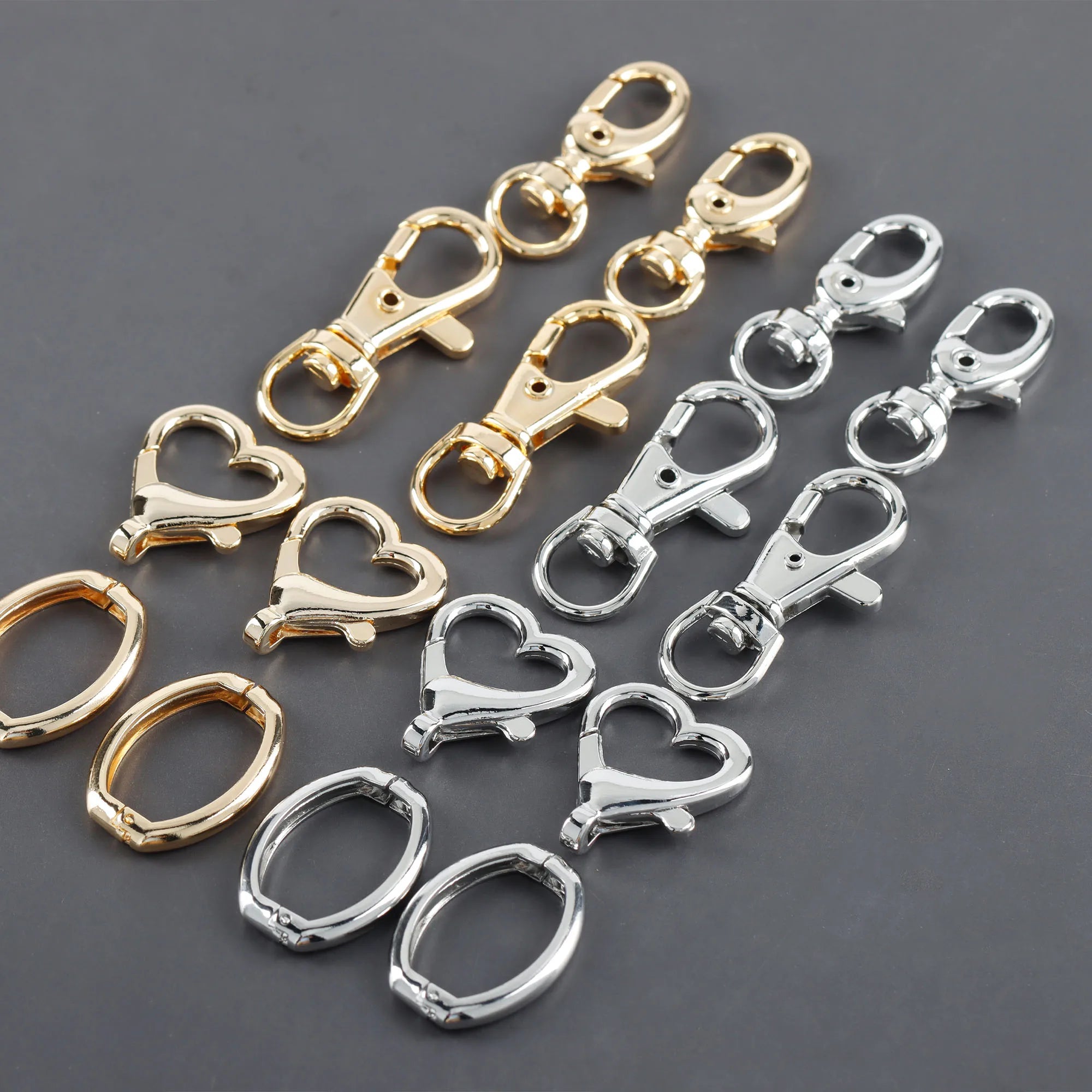 M1064 10pcs/lot Wholesale  Metal Key Ring with Lobster Clasp DIY Connectors Accessories for Jewelry Making Findings