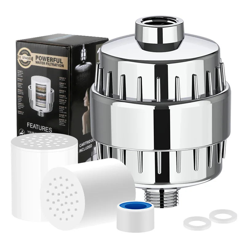 Household Shower Filter with 15/20/25 Level Filter  Shower Head Filter Water Shower Combination Set