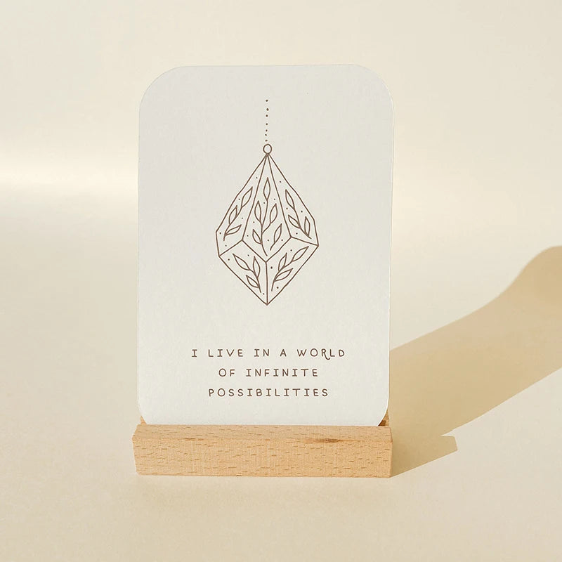 Custom Designed Crystal Fitness Affirmation Educational Cards QTY Black Art Paper Made with Custom Packaging