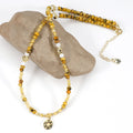 3mm Dainty Natural Orange Amber Stone Necklace for Women Zircon Faceted Beaded Necklace Choker Healing Crystal Stone Jewelry