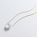 Women Popular Charming Stainless Steel Jewelry Design Irregular Baroque Pearl Layer Necklace
