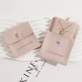 PUPPYSEW Pink Jewelry Microfiber Bag  With Logo Microfiber Pouch Snap Button Jewelry Pouch With Insert Pad Necklace Pouch