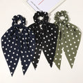 MIO Multi Style Bowknot Hair Scrunchies Wave Dot Ladies Flower Pattern Girls Basic Hair Bands