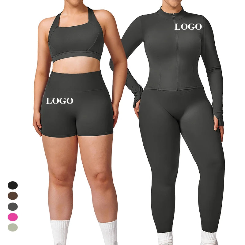 New Arrivals Plus Size Yoga Clothes Sports Yoga 5 Piece Set Women's Fitness Suit Outdoor Running Sports Set Gym Fitness Sets