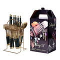 24 Pcs Stainless Steel Luxury Flatware Set with Metal Rack Golden Wedding Tableware Eco-Friendly