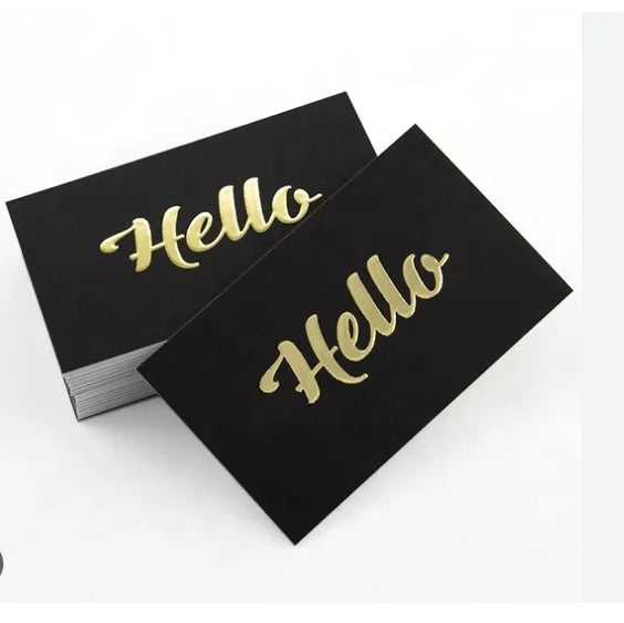 KYW Luxury White Printing Letter Engraved Paper Business Cards Thank You Cards