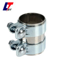Exhaust Pipe Connector Heavy Duty Sleeve Double Clamp Tube Adapter Joiner Clamp