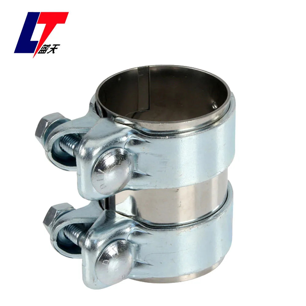 Exhaust Pipe Connector Heavy Duty Sleeve Double Clamp Tube Adapter Joiner Clamp