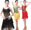 Latin Dance Suspender Dress High Quality Cheap Sexy Women's Colorful Sequin 1 Piece Hand Made 100% Polyester for Women Adults