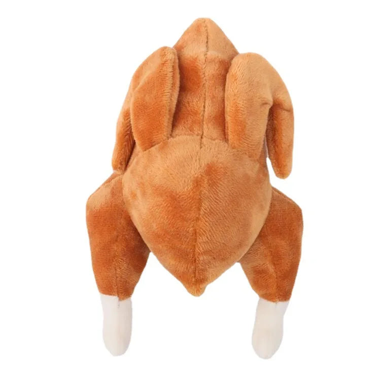 Custom Label Fancy Pet Plush Toys Dog Squeaky Chew Toys Turkey Chicken Shape French Bull Puppy Toys