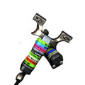 New 440C Stainless Steel Aluminum Handle Clip Flat Leather Slingshot High Back Outdoor Professional Shooting and Hunting